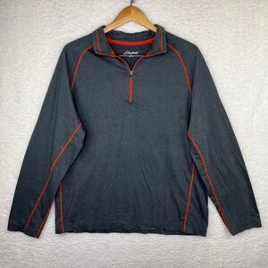 Cloudveil Mens XL Quarter Zip Pullover Gray Orange Contrast Stitch Active Top